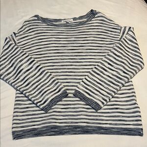 Liverpool Navy and White Striped Top